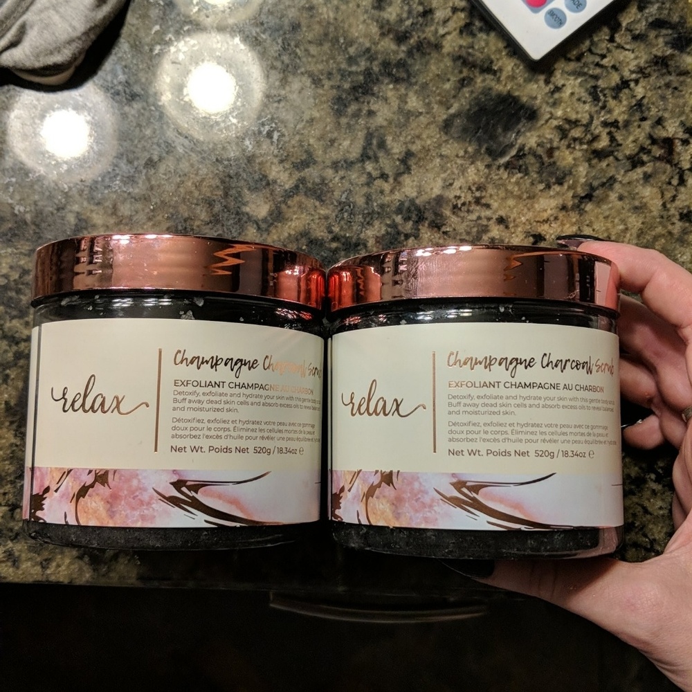 Charcoal champagne body scrub